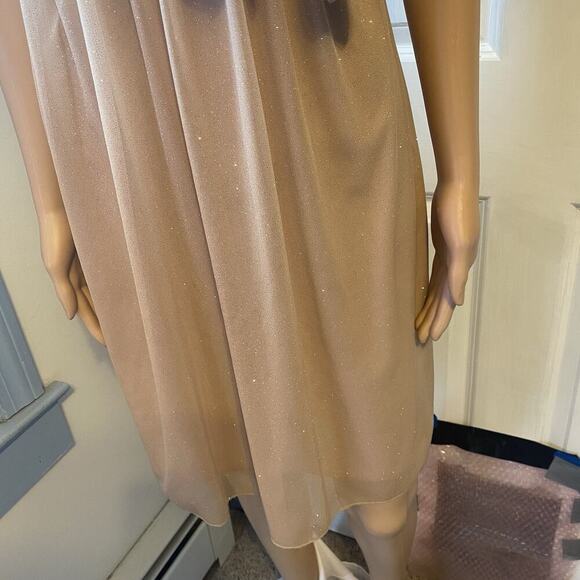 FirstKiss Y2K Dress Sz M Babydoll Fairy Metallic Gold Mini Spaghetti Strap Bow - Picture 7 of 9